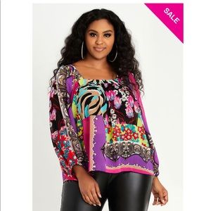 Brand New Ashley Stewart Abstract Print Blouse